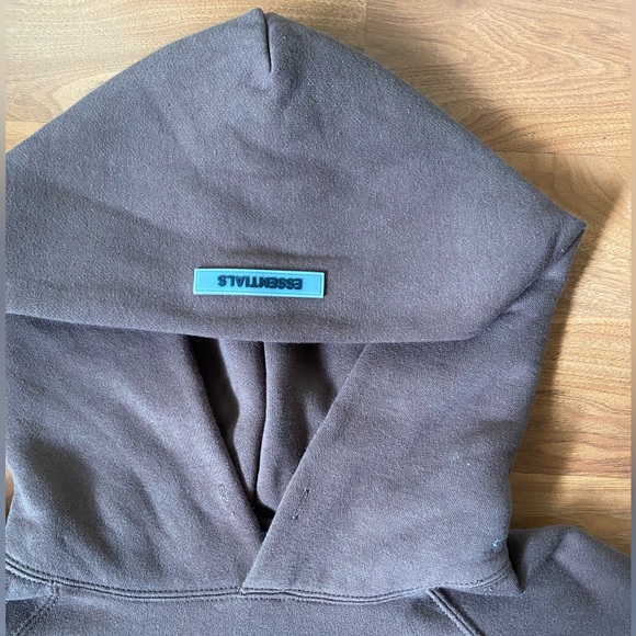 Essentials Fear Of God Hoodie/Sweatshirt Size XL Chocolate Brown/Raindrum - Picture 2 of 7